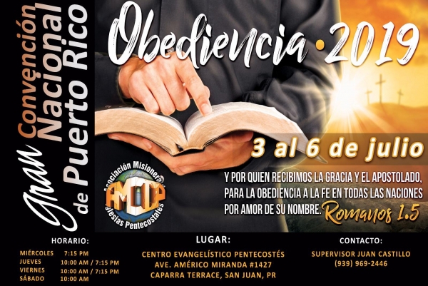 Convenci&oacute;n Nacional en Puerto Rico, organizado por la Asociaci&oacute;n Misionera de Iglesias Pentecostales (Trinitaria), AMIP Inc y AMIP Puerto Rico