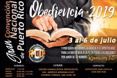 Convenci&oacute;n Nacional en Puerto Rico, organizado por la Asociaci&oacute;n Misionera de Iglesias Pentecostales (Trinitaria), AMIP Inc y AMIP Puerto Rico